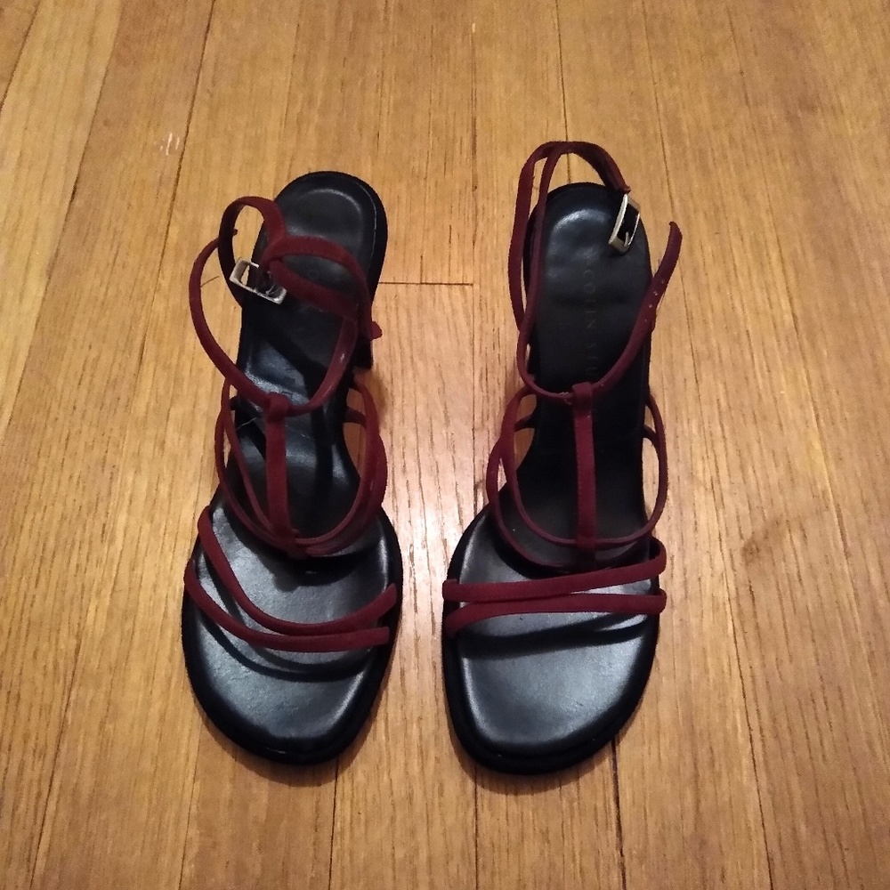 Colin Stuart Burgundy Strappy Heels